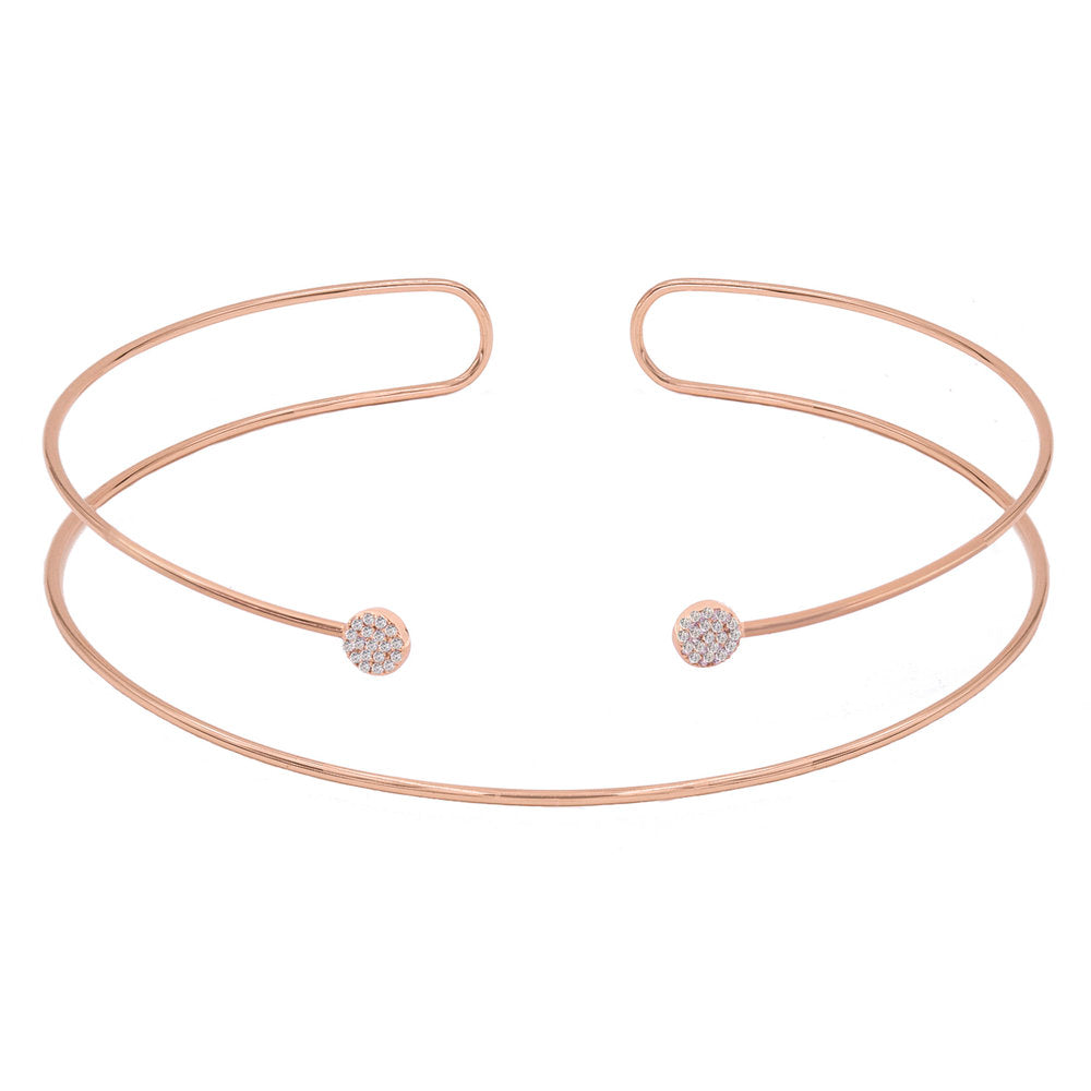 Pave Disc Slip-On Choker - Am Markdown 1112 | 18K Rose Gold-Plated