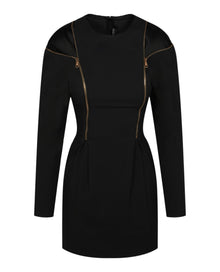 Versace | Double Zip Long Sleeve Cocktail Dress