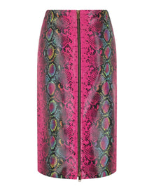 Versace | Python-Print Leather Midi Skirt