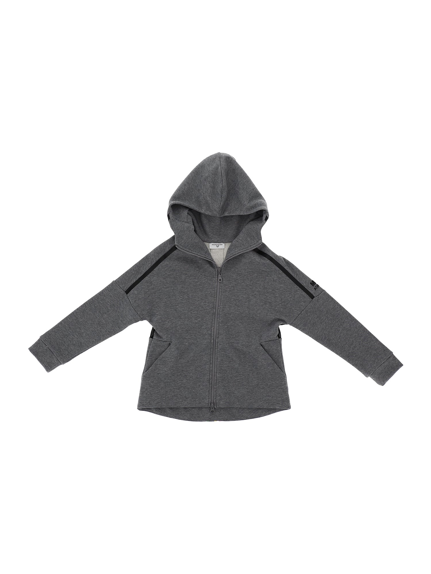 Girls | Zip Sweatshirt With Stripe | Grey