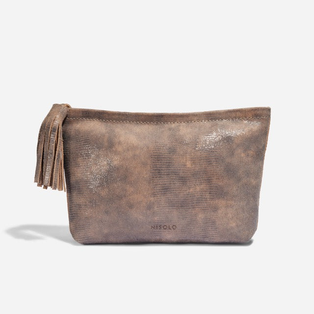 Unisex | Petra Pouch | Greige Snake