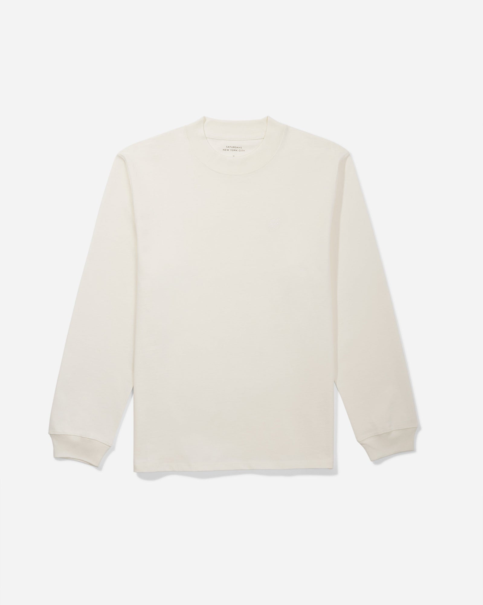 Ivory | Dekalb Heavyweight Mockneck Long Sleeve Tee | Saturdays NYC