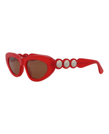 Alaia Cat Eye Acetate Sunglasses | Red