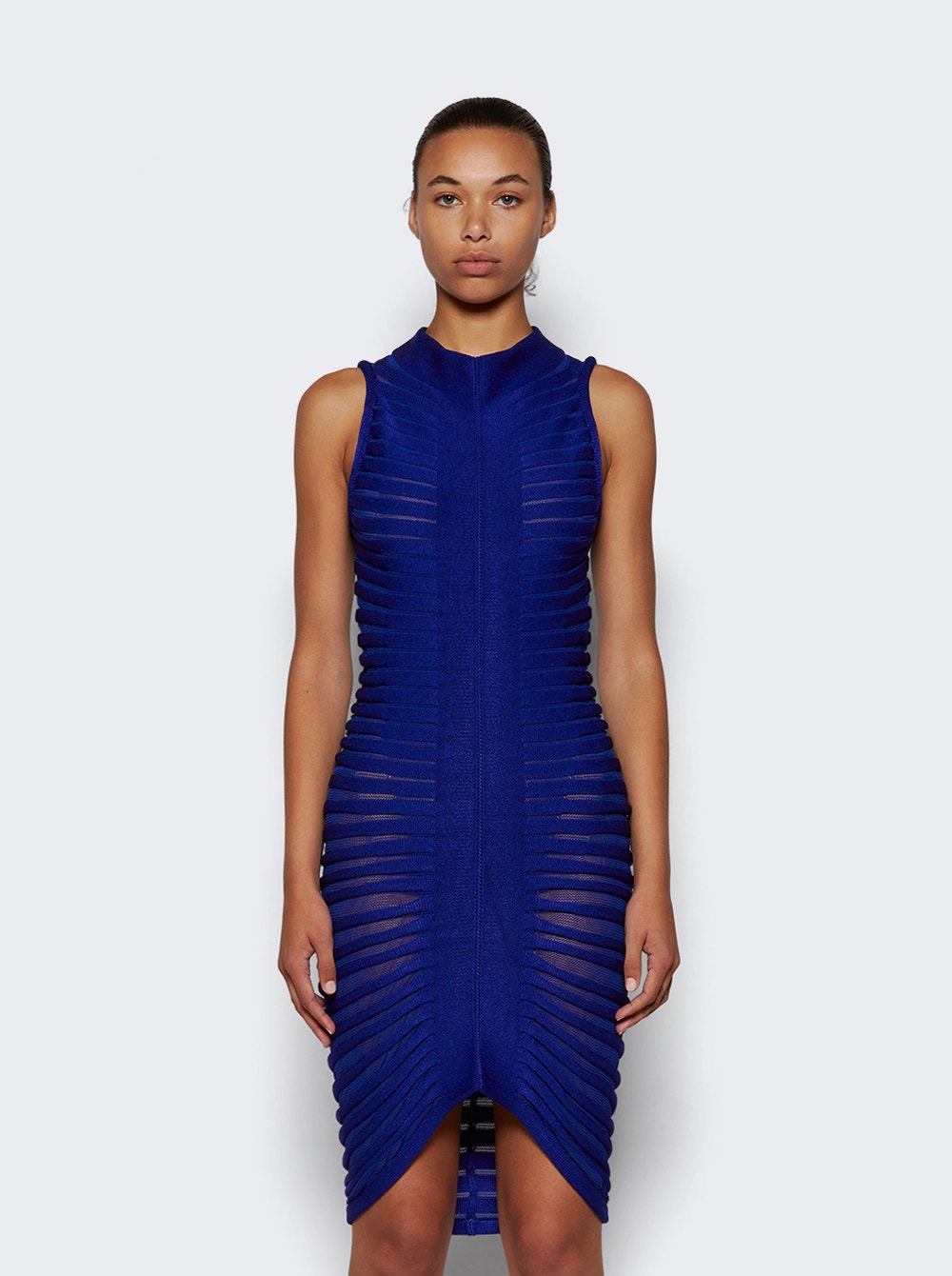 Women | ALAÏA | Sheer 3d Skeleton Dress | Blue