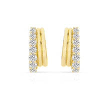 1.25 CT Round Lab-Grown Diamond | Hoop Earrings | 14K Yellow Gold over Sterling Silver | F Color | VS Clarity