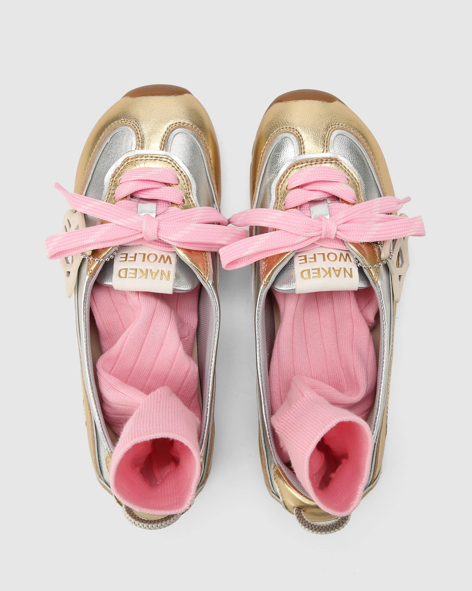 Womens | Absolute Leather Flat | Silver/Gold