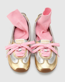 Womens | Absolute Leather Flat | Silver/Gold