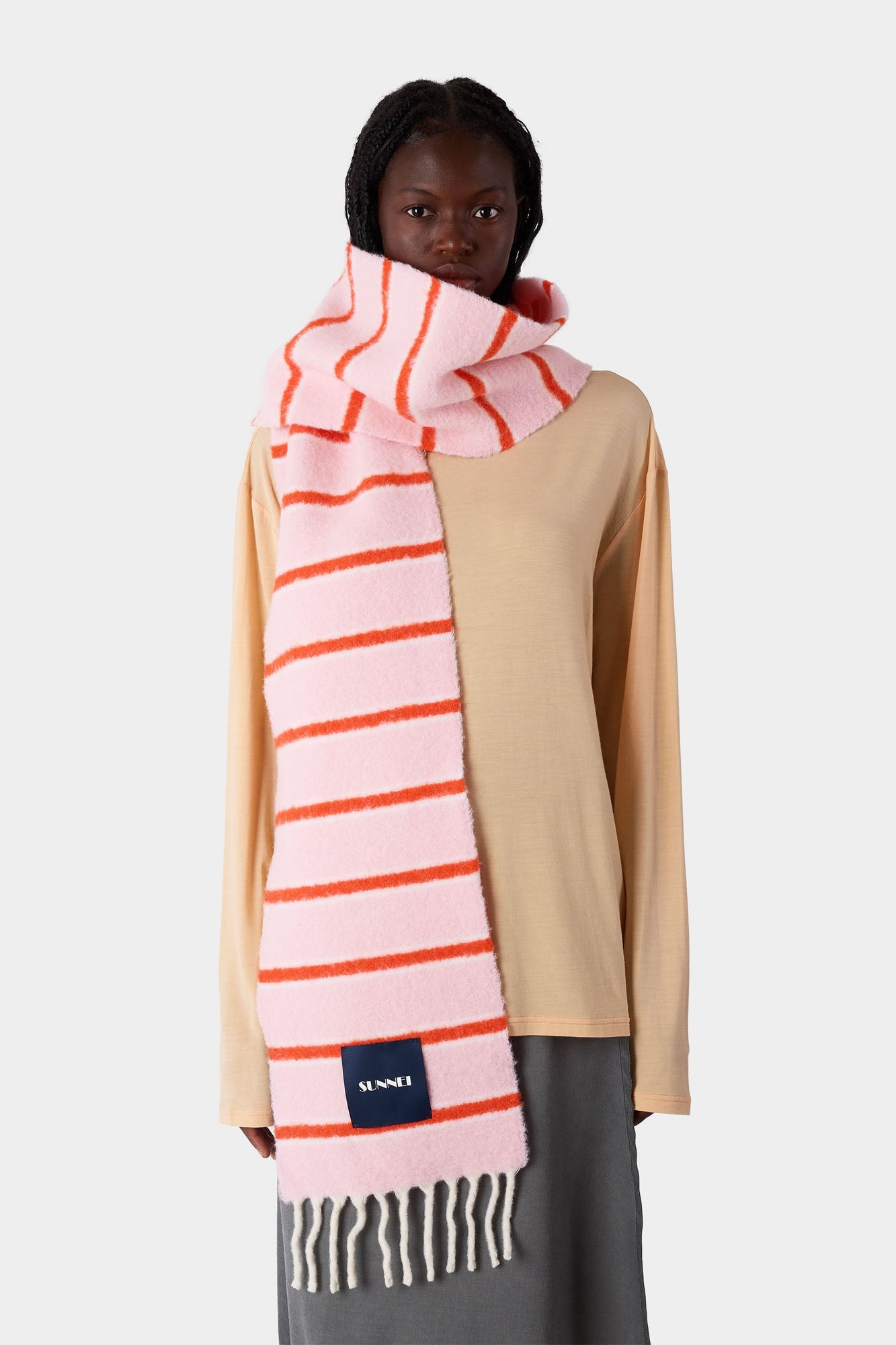 Unisex | Striped Scarf | Pink