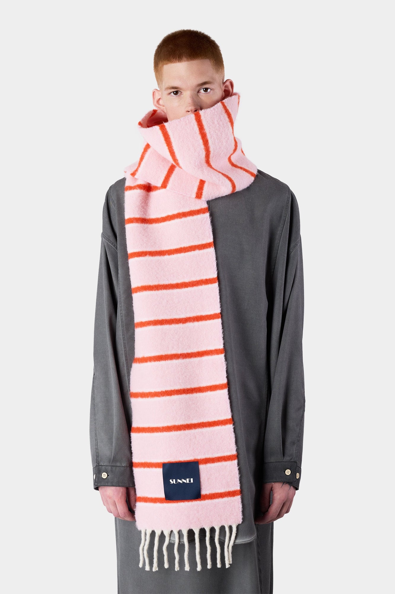Unisex | Striped Scarf | Pink