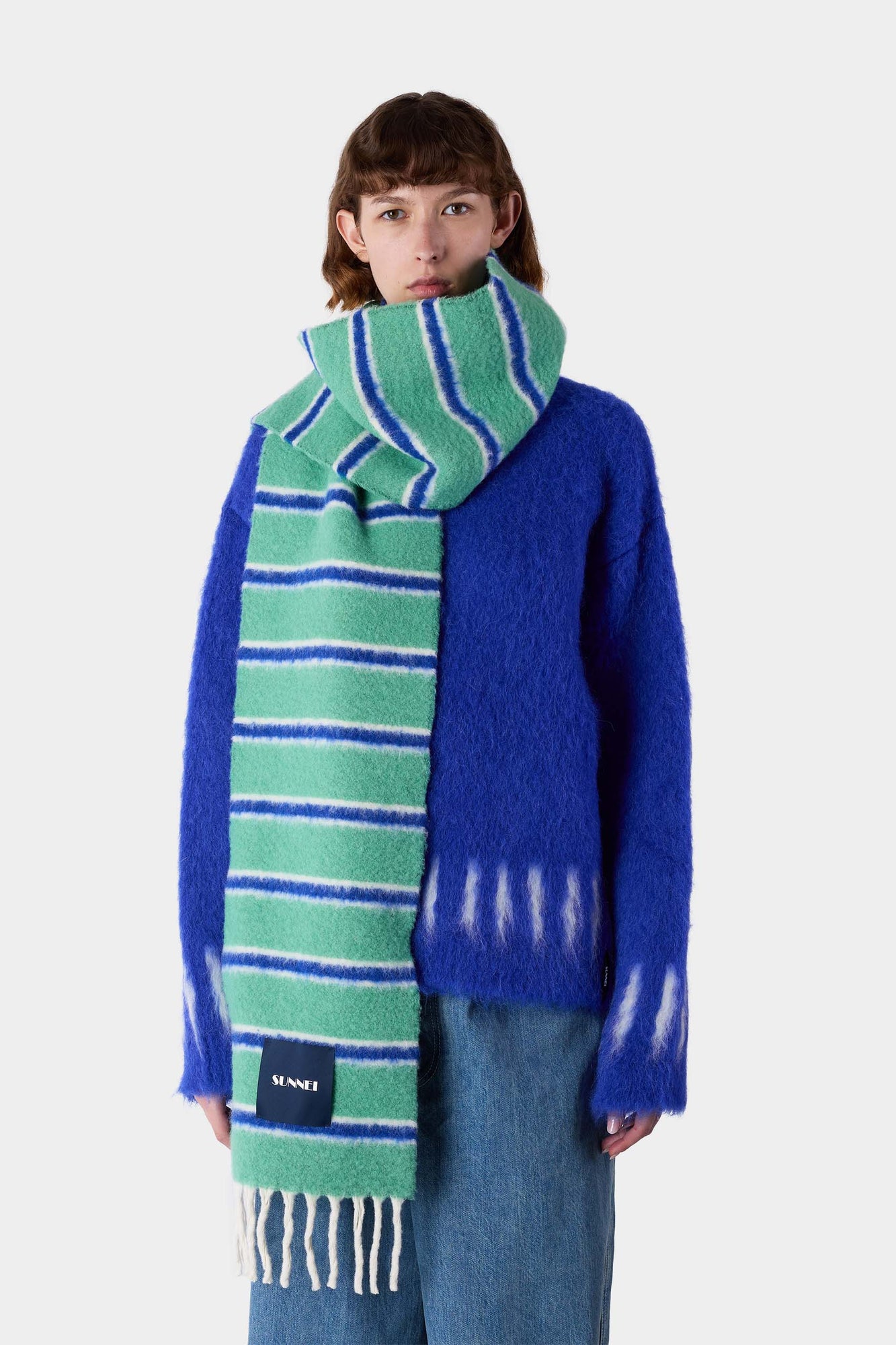 Unisex | Striped Scarf | Green