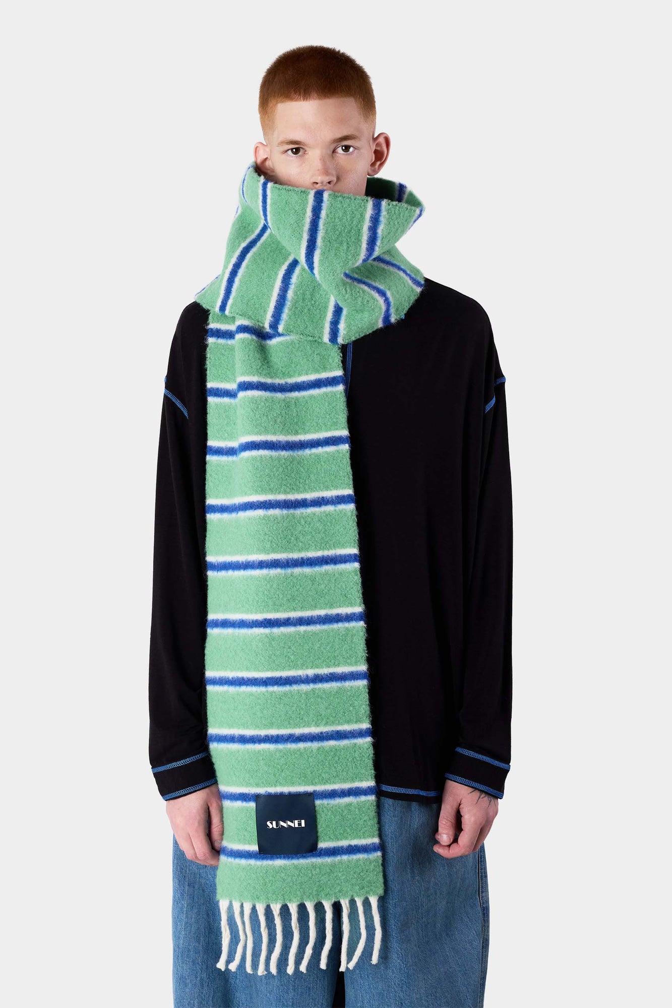 Unisex | Striped Scarf | Green