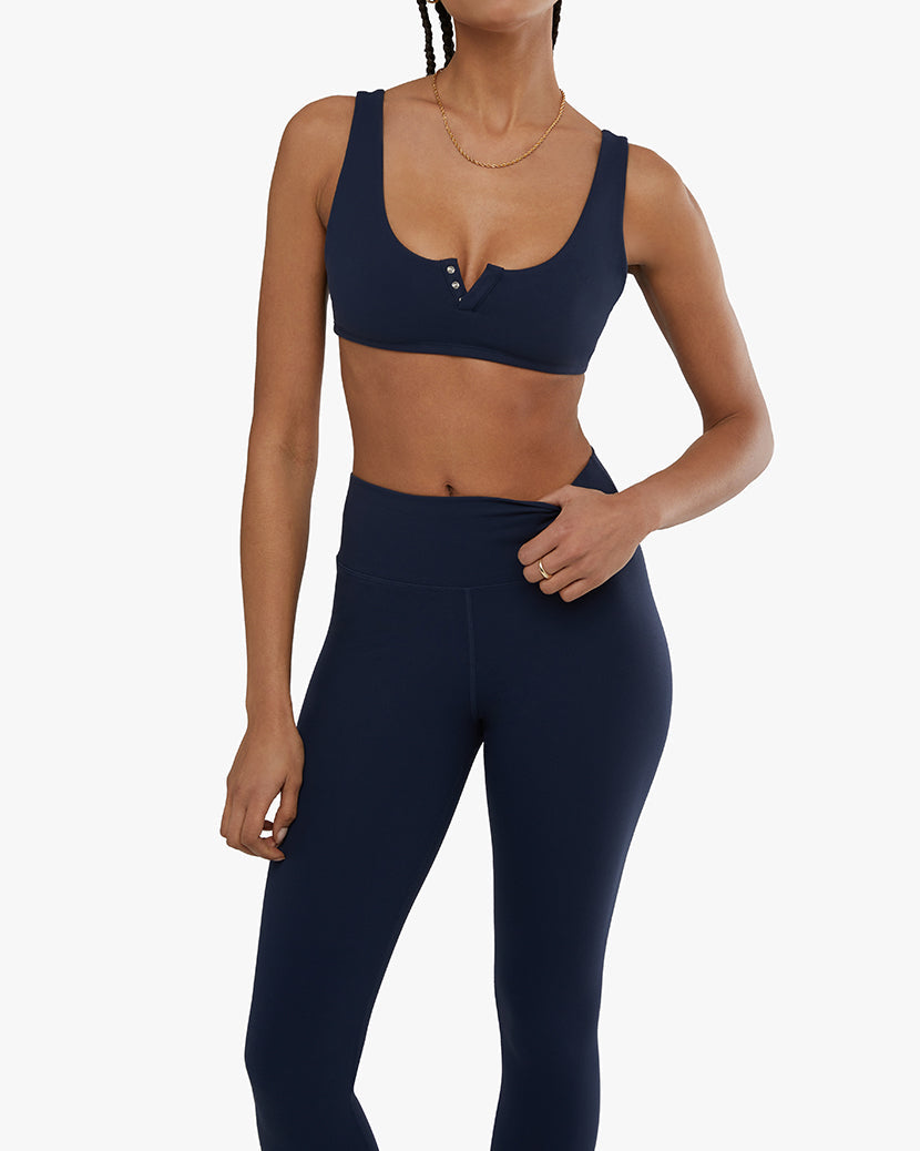 Snap Front Scoop Bra | Navy