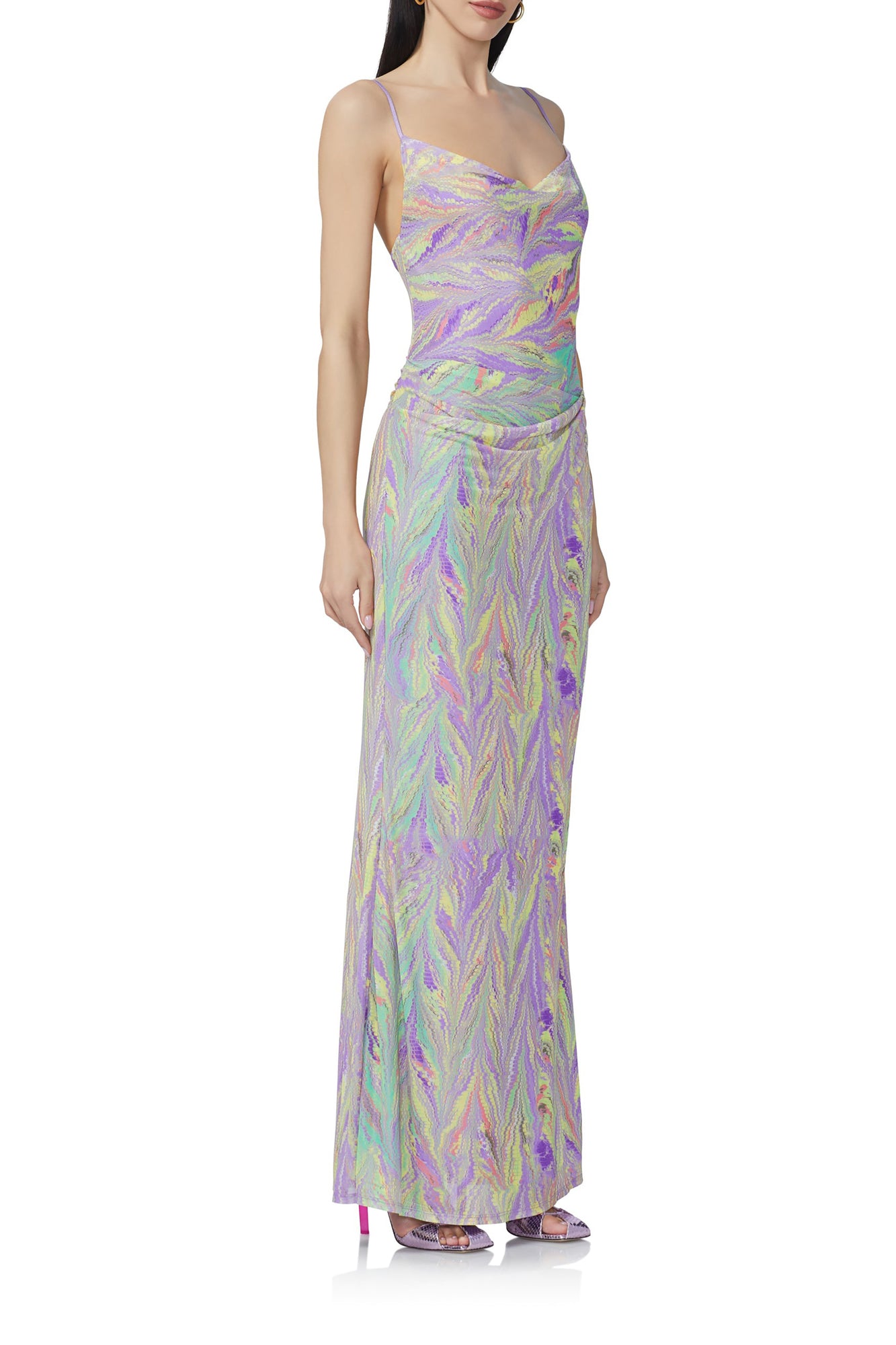 Gillian Maxi Dress | Neon Citrus Swirl