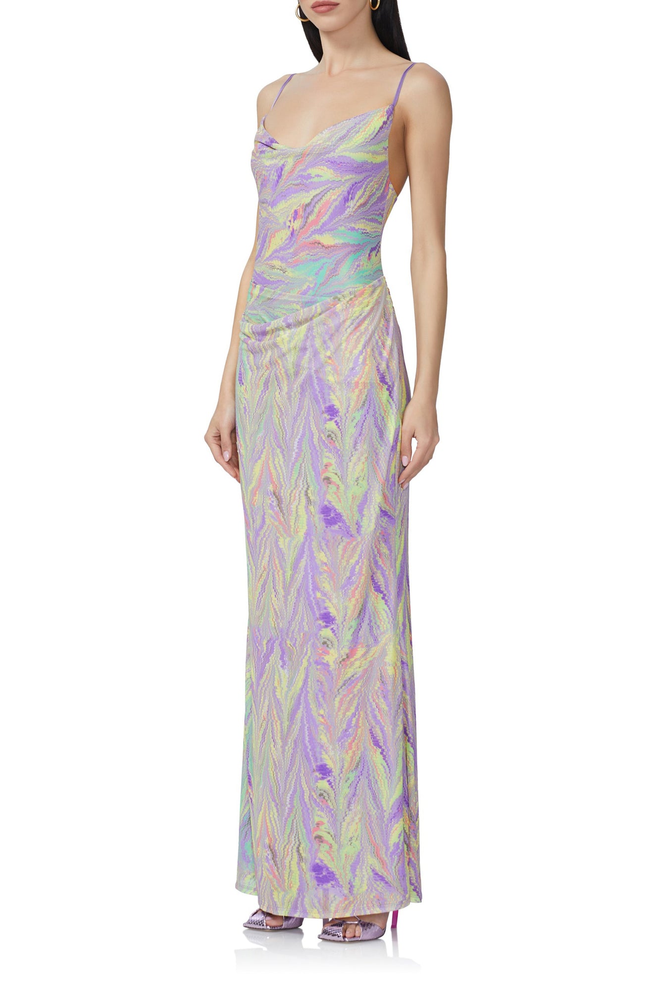 Gillian Maxi Dress | Neon Citrus Swirl