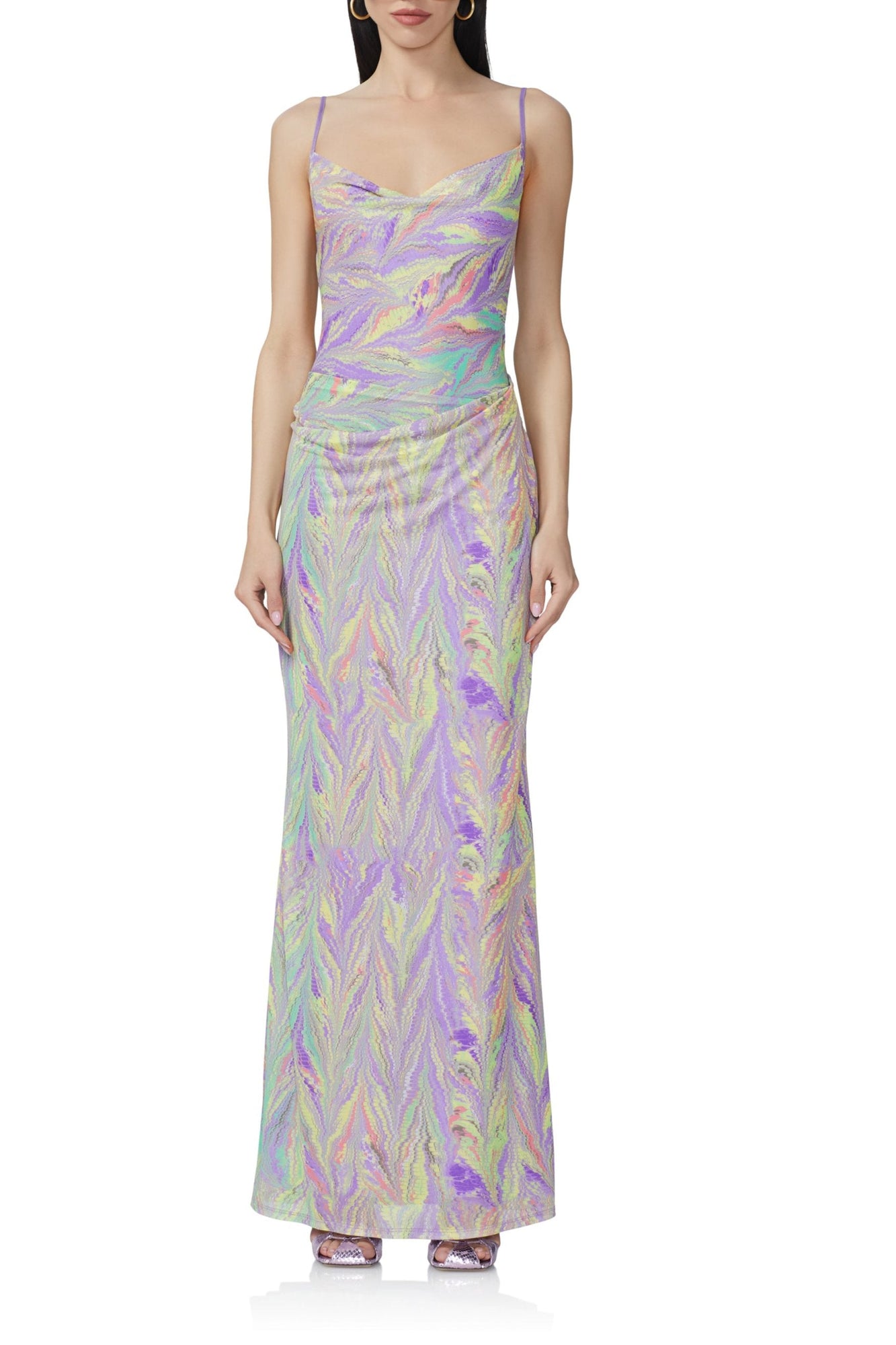 Gillian Maxi Dress | Neon Citrus Swirl