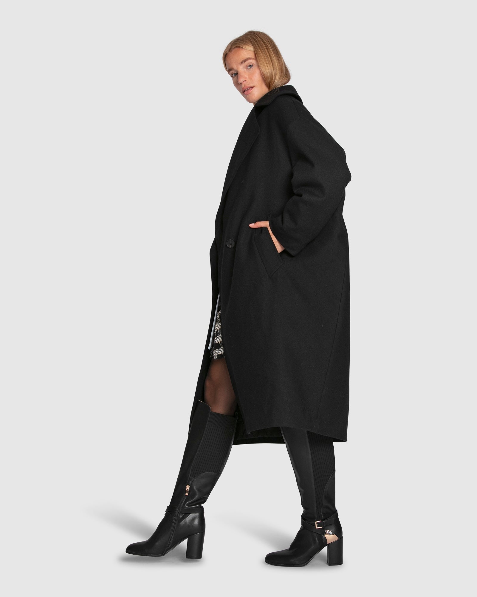 Women | Adventure Lifetime Wool Blend Coat | Black