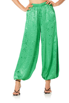 Veronika Balloon Pants | Green Floral