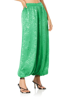 Veronika Balloon Pants | Green Floral