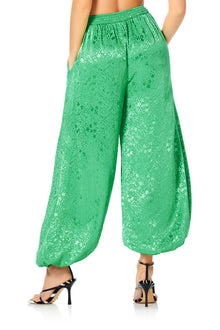 Veronika Balloon Pants | Green Floral