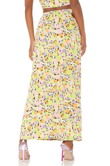 Anjeli Midi Skirt | Spring Lime Ditsy