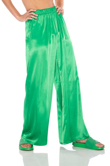 Calla Satin Pants | Green