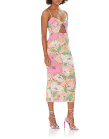 Simona Midi Dress | Spring Blush Bouquet