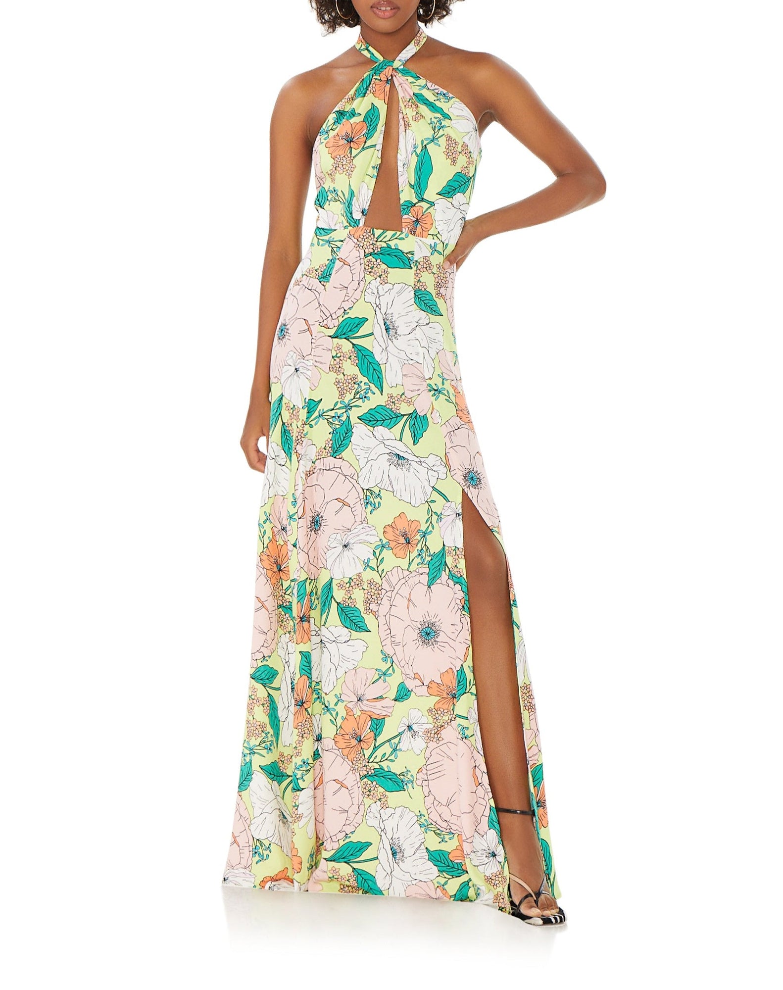 Zandra Maxi Dress | Spring Lime Bouquet