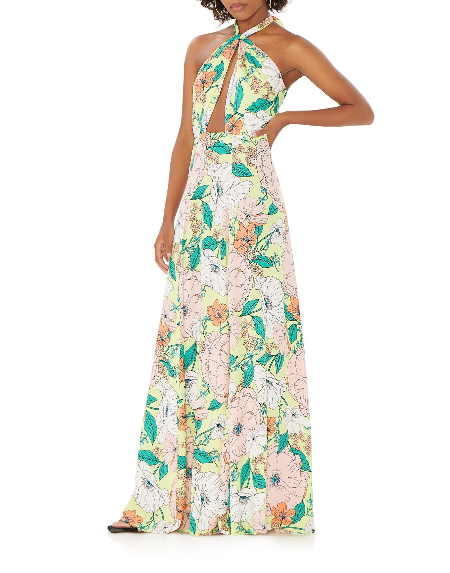 Zandra Maxi Dress | Spring Lime Bouquet