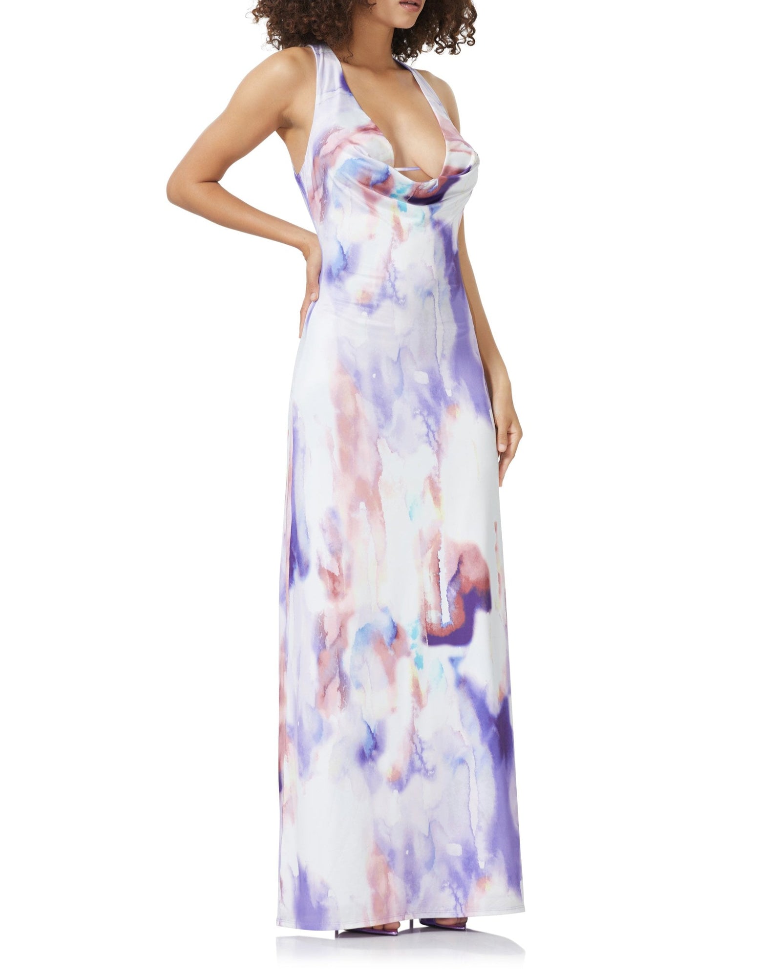 Sharpae Maxi Dress | Violet Watercolor