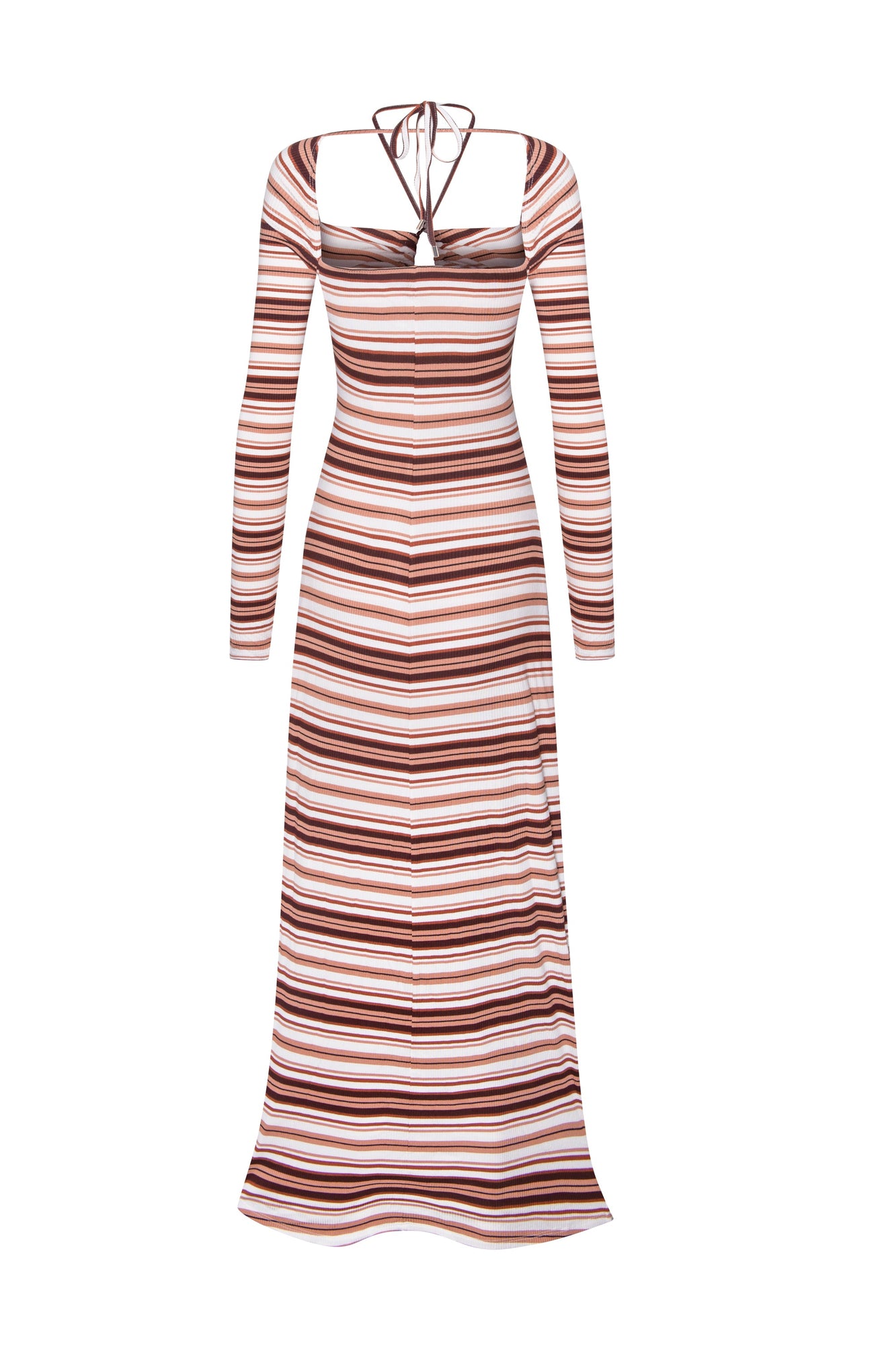 Jordana Midi Dress | Brown Multi Stripe