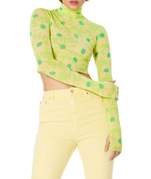 Micaela Turtleneck Crop Top | Lime Daisy