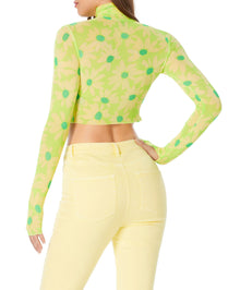 Micaela Turtleneck Crop Top | Lime Daisy