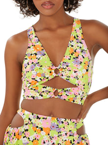 Darya Crop Top | Spring Lime Ditsy