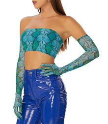 Steena Top | Teal Snake