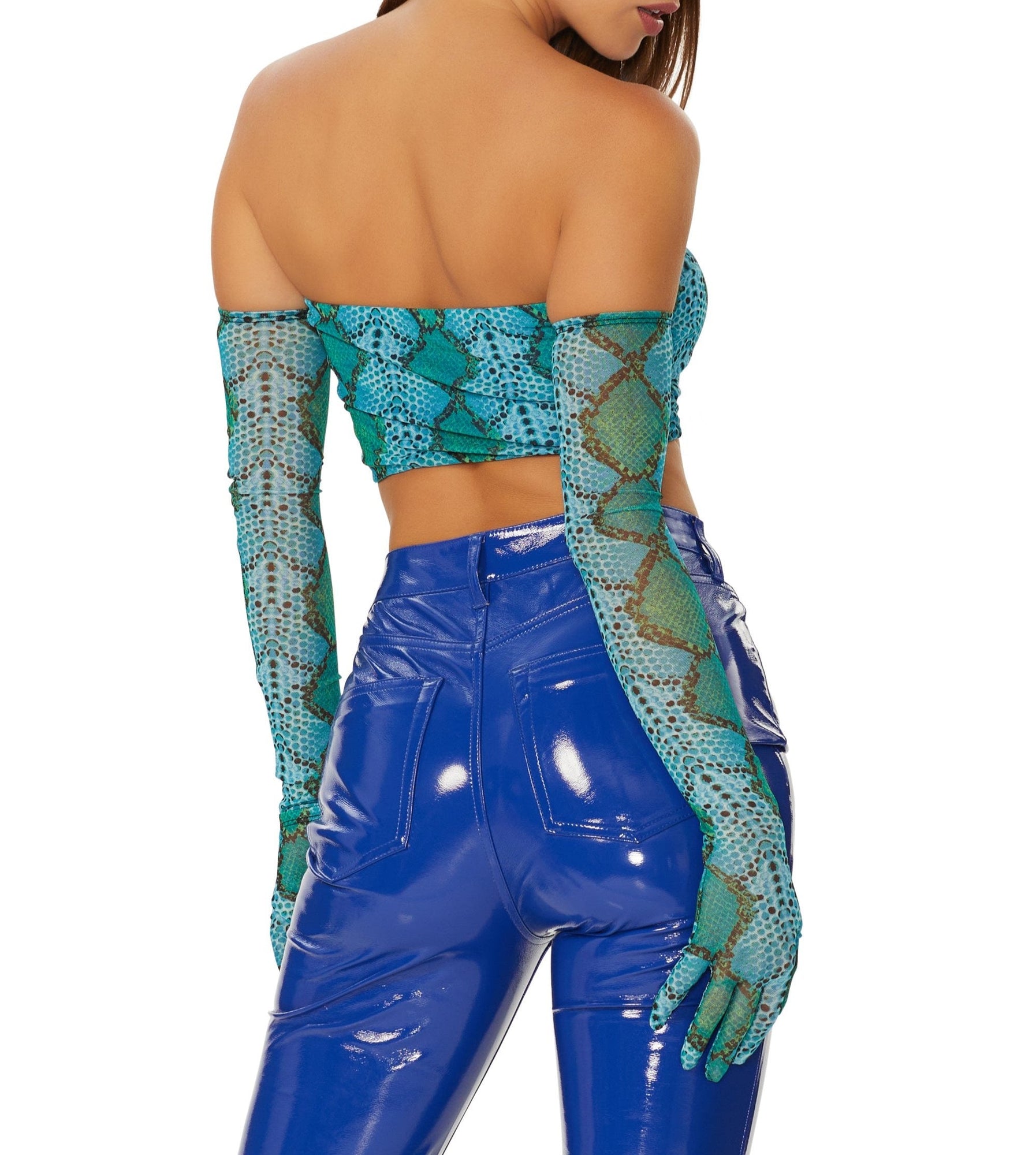 Steena Top | Teal Snake