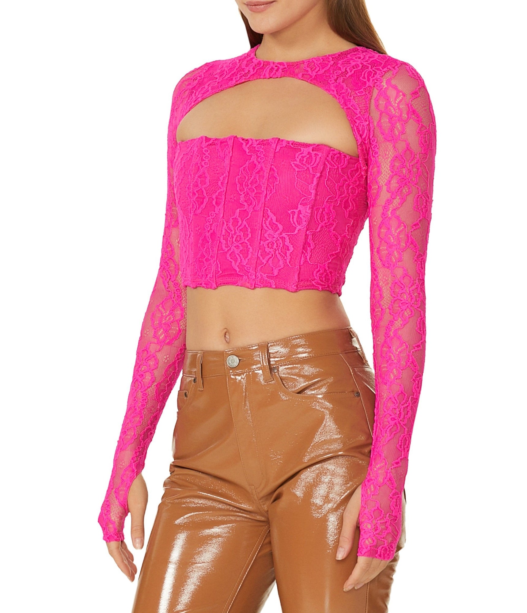 Mackenzie Lace Top | Fuchsia