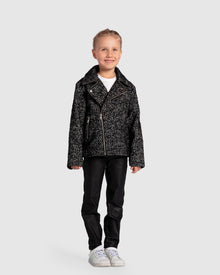 Kids | Angel's Face Biker Jacket | Black