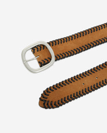 Belt With Braided Details | Women | Camel