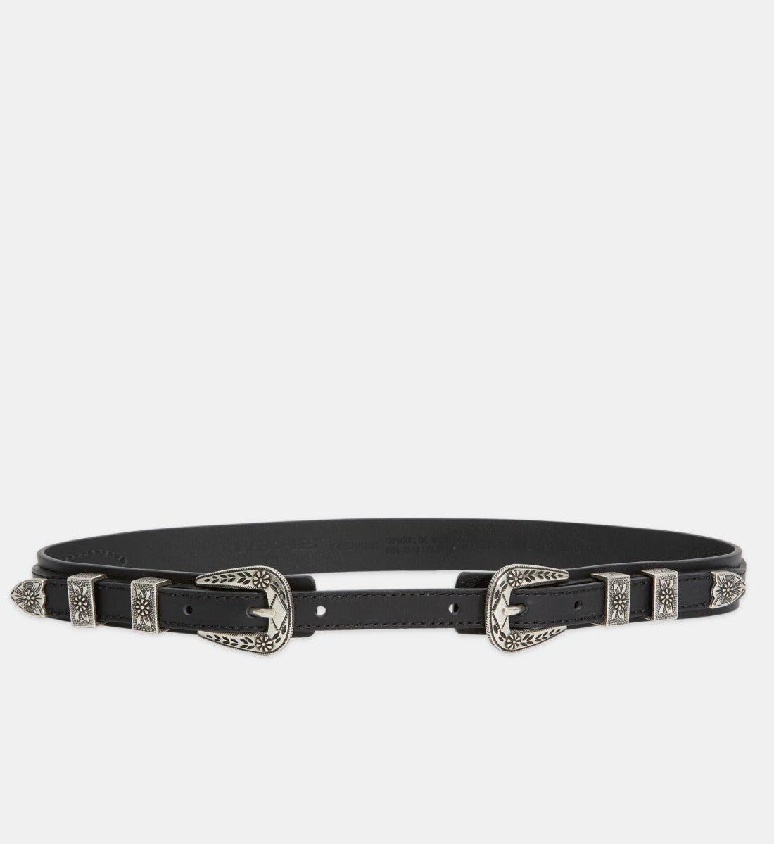 Thin Grained Leather Belt | Women | Black