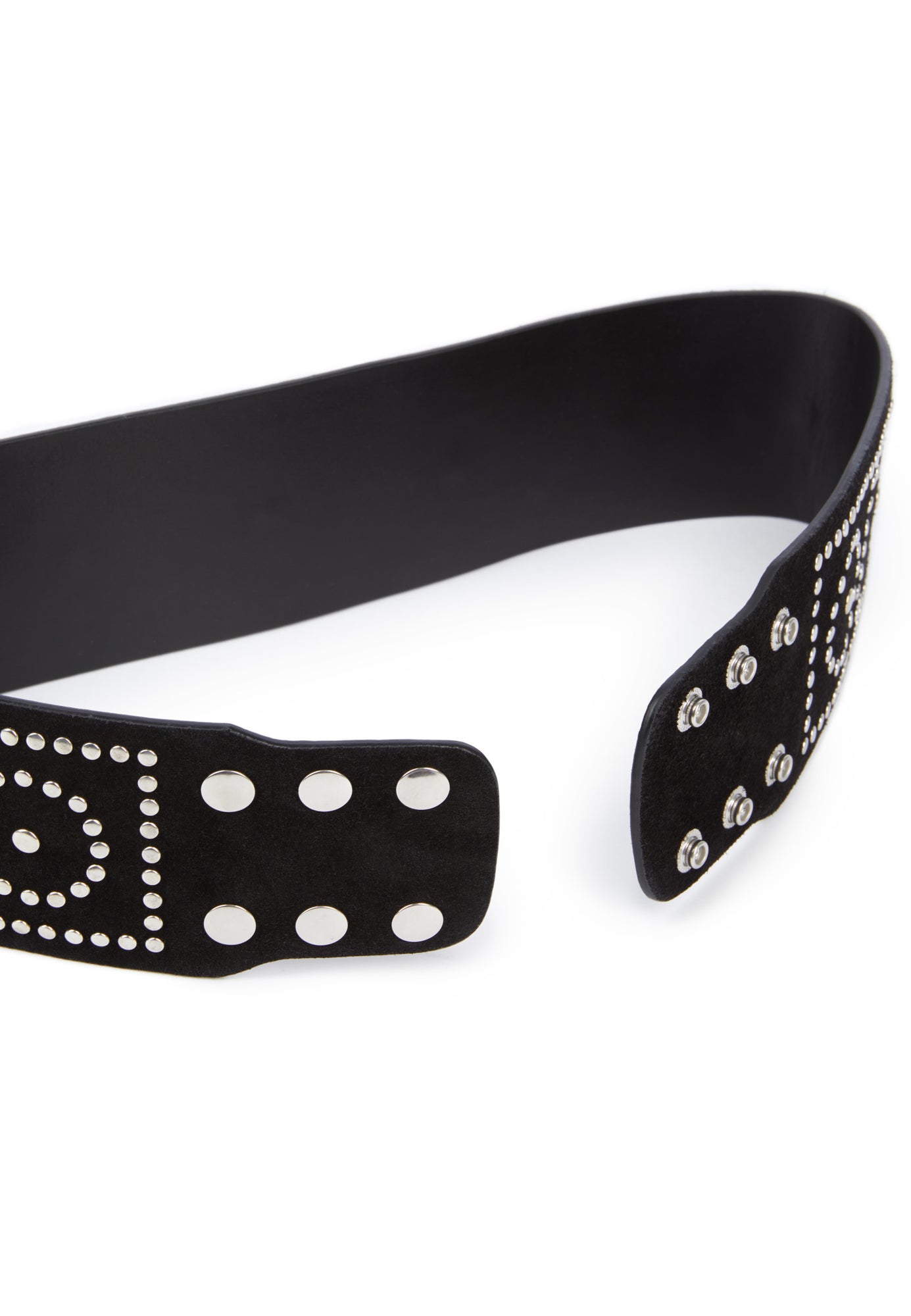 Wide Leather Belt With Studs | Women | Black