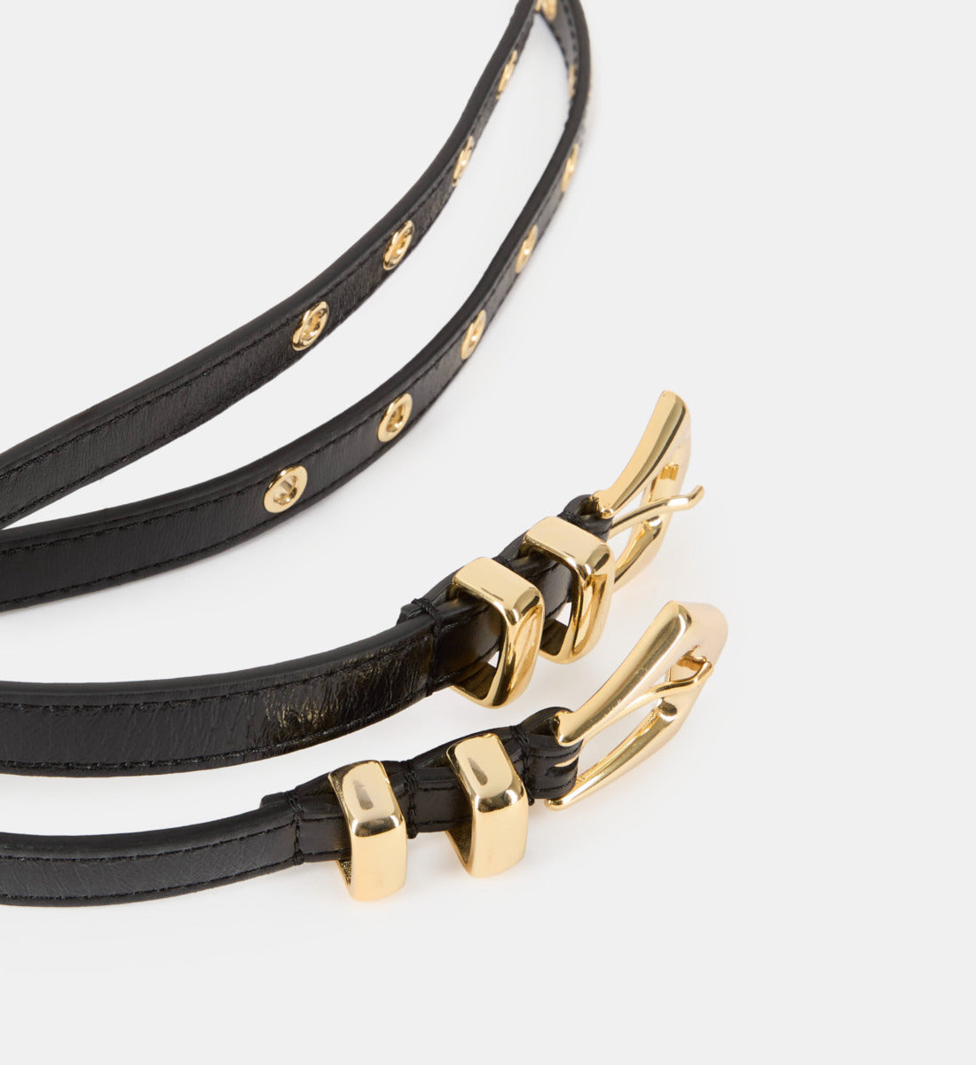 Leather Double Buckle Belt | Women | Black