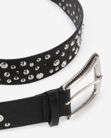 Leather Belt With Studs | Women | Black