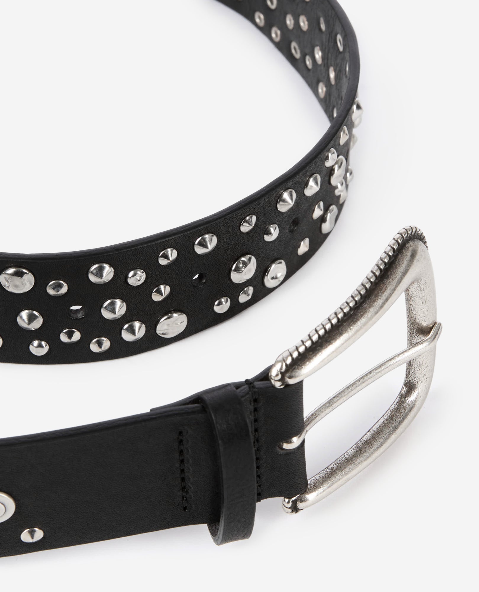 Leather Belt With Studs | Women | Black