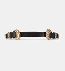 Thin Leather Double Buckle Belt | Women | Black