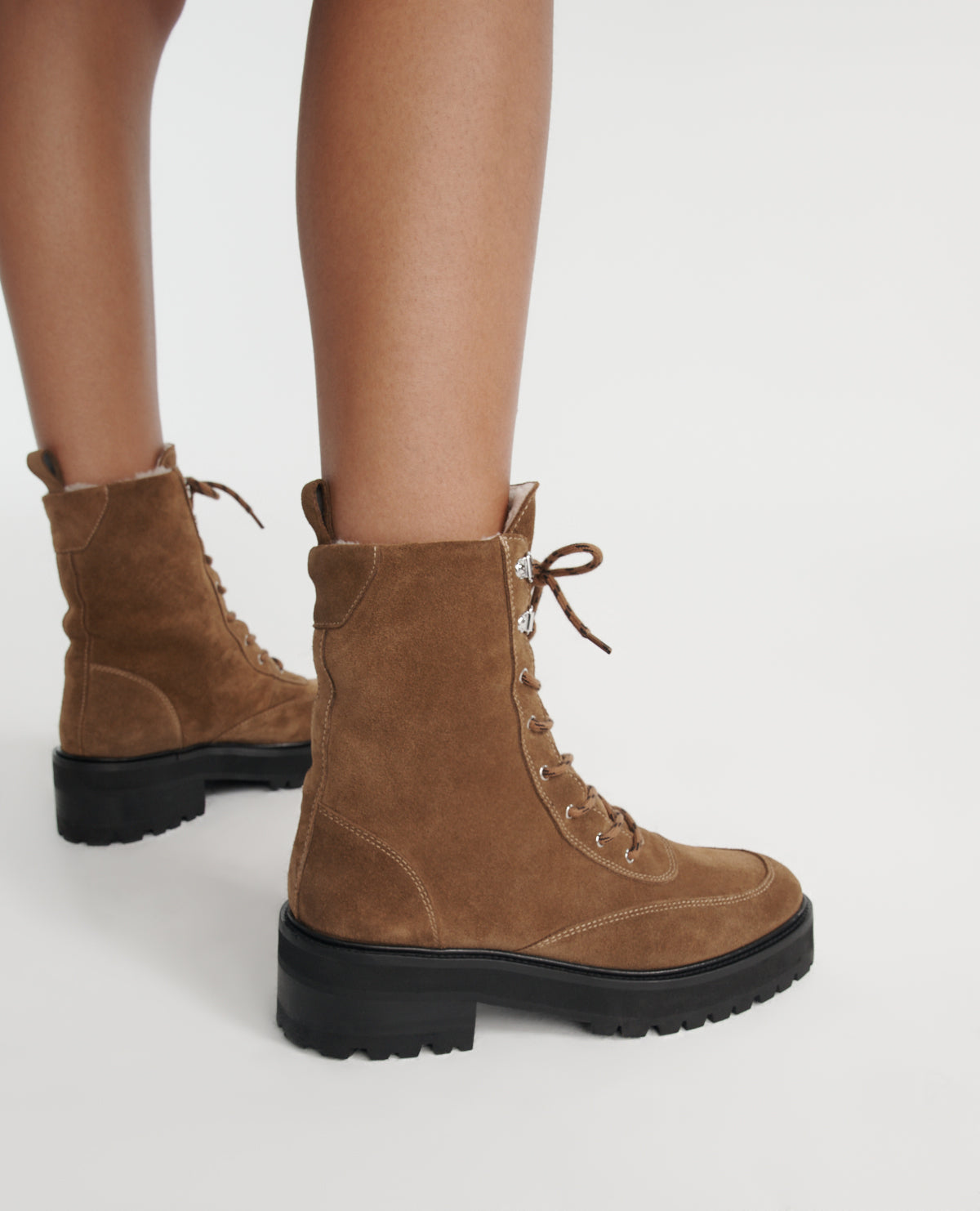 Suede Ankle Boots With Lining | Women | Camel