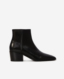 Square Heel Leather Boots | Women | Black