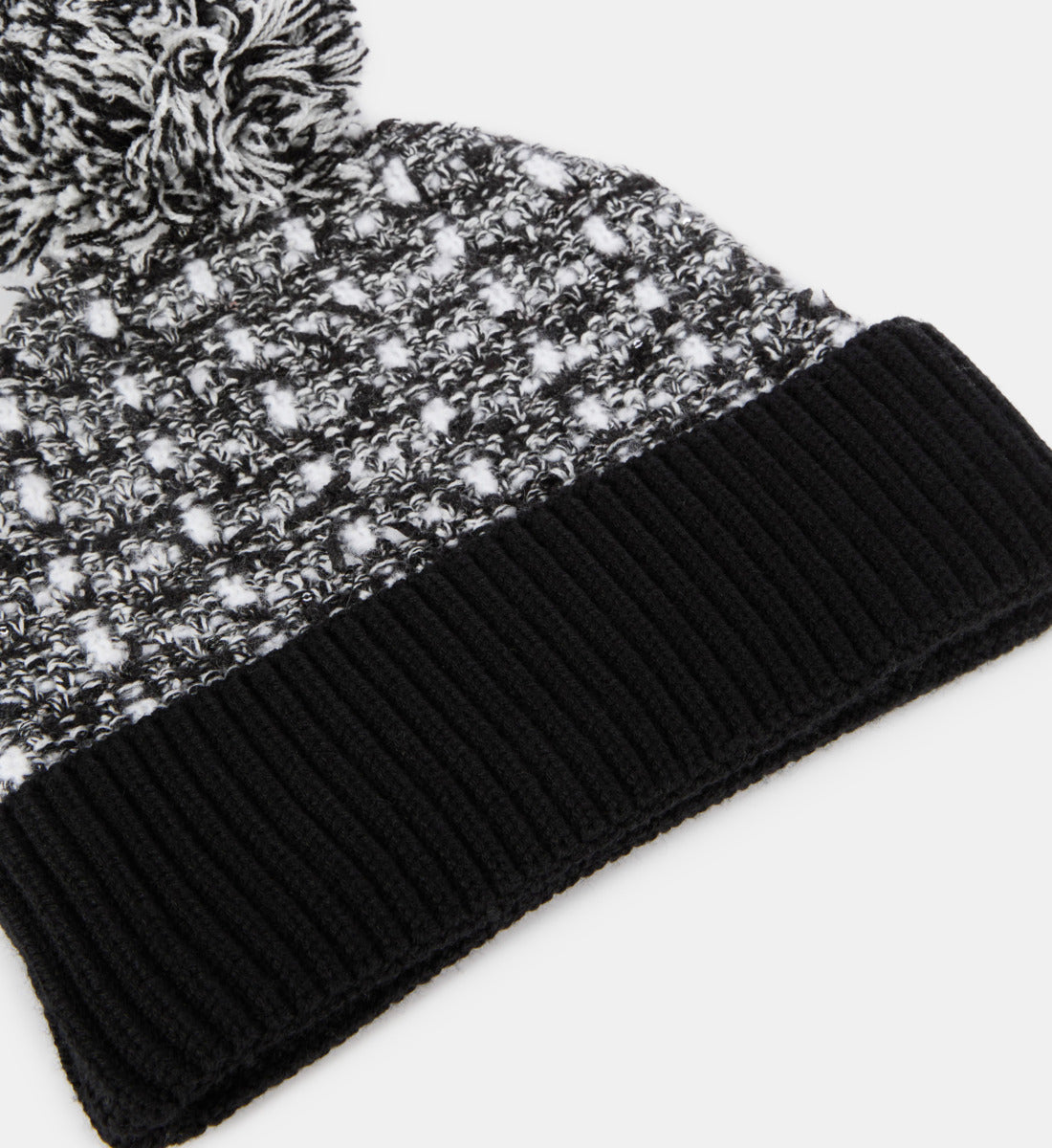 Tweed Sequined Beanie | Women | Black x White