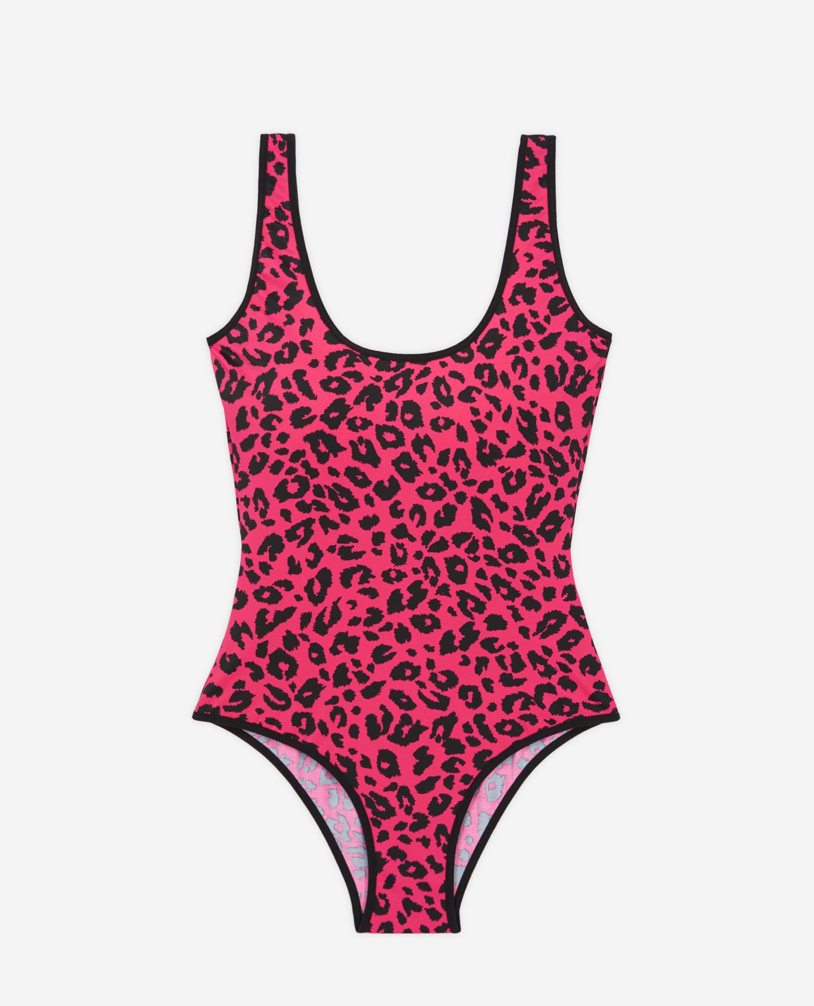 One-Piece Printed Swimming Costume | Women | Black x Pink