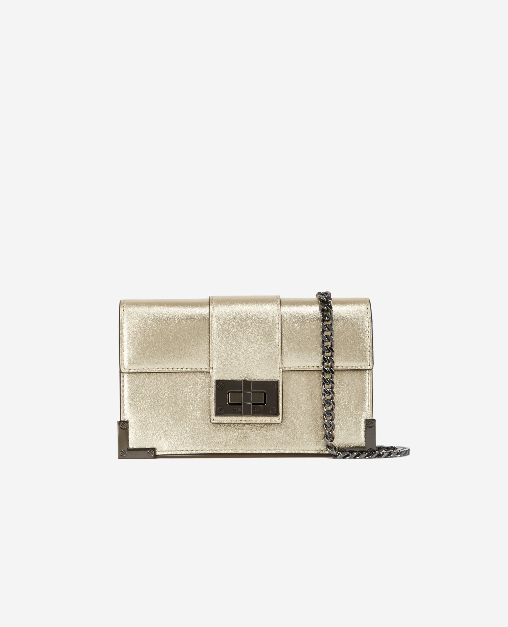 Small Emily Clutch Bag In Leather - Us | Women | Gold