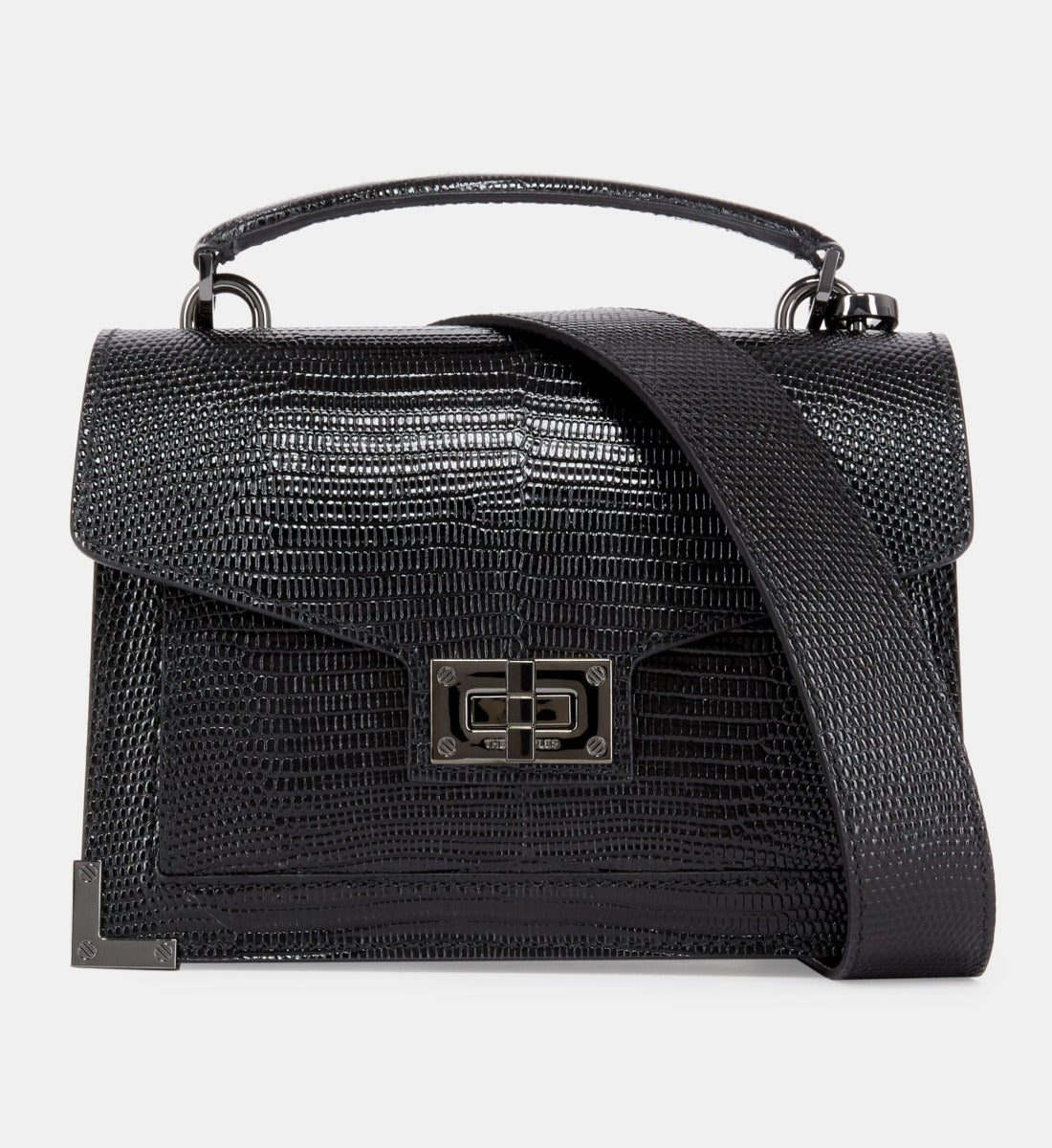 Small Emily Bag In Lizard Effect Leather | Women | Black